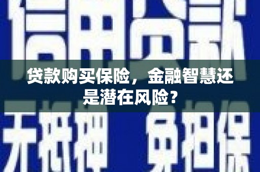 亚东贷款购买保险，金融智慧还是潜在风险？