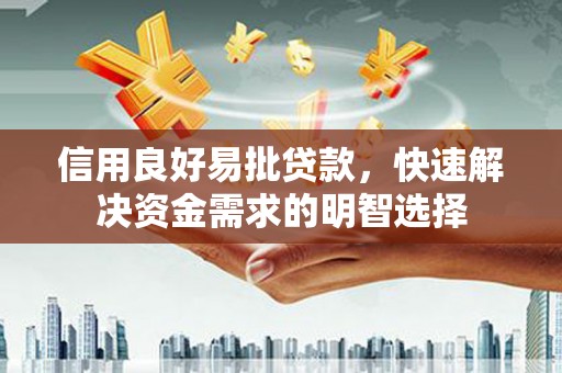 亚东信用良好易批贷款，快速解决资金需求的明智选择