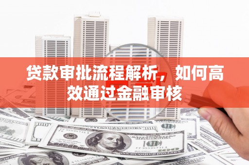 亚东贷款审批流程解析，如何高效通过金融审核