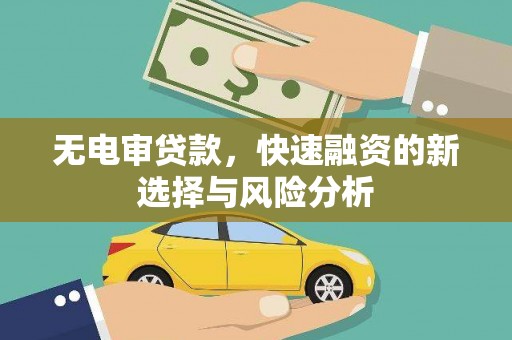亚东无电审贷款，快速融资的新选择与风险分析