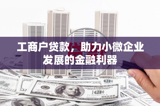 亚东工商户贷款，助力小微企业发展的金融利器