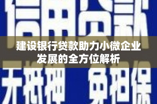 亚东建设银行贷款助力小微企业发展的全方位解析