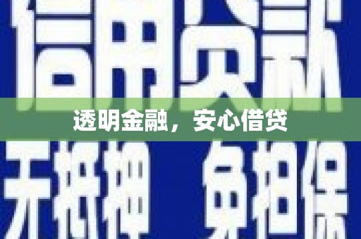 亚东透明金融，安心借贷