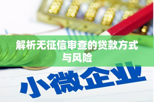 亚东解析无征信审查的贷款方式与风险